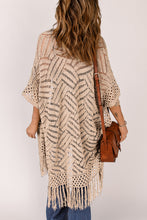 Load image into Gallery viewer, Apricot Loose Knitwear Kimono with Slits
