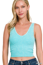 Load image into Gallery viewer, AH CROPPED  PADDED V-NECK S/M TANK TOP
