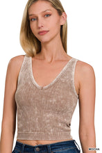 Load image into Gallery viewer, AH CROPPED  PADDED V-NECK S/M TANK TOP
