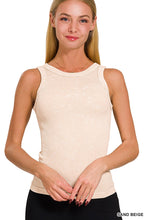 Load image into Gallery viewer, 2 WAY NECKLINE WASHED RIBBED CROPPED TANK TOP
