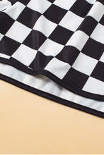 Load image into Gallery viewer, Black Checkered Drawstring Elastic Waist Casual Shorts
