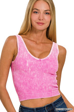 Load image into Gallery viewer, AH CROPPED  PADDED V-NECK S/M TANK TOP
