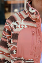 Load image into Gallery viewer, Pink Western Colorblock Snap Buttoned Sherpa Jacket
