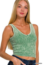 Load image into Gallery viewer, AH CROPPED  PADDED V-NECK S/M TANK TOP
