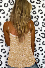 Load image into Gallery viewer, Apricot Sequin Adjustable Straps Tank Top
