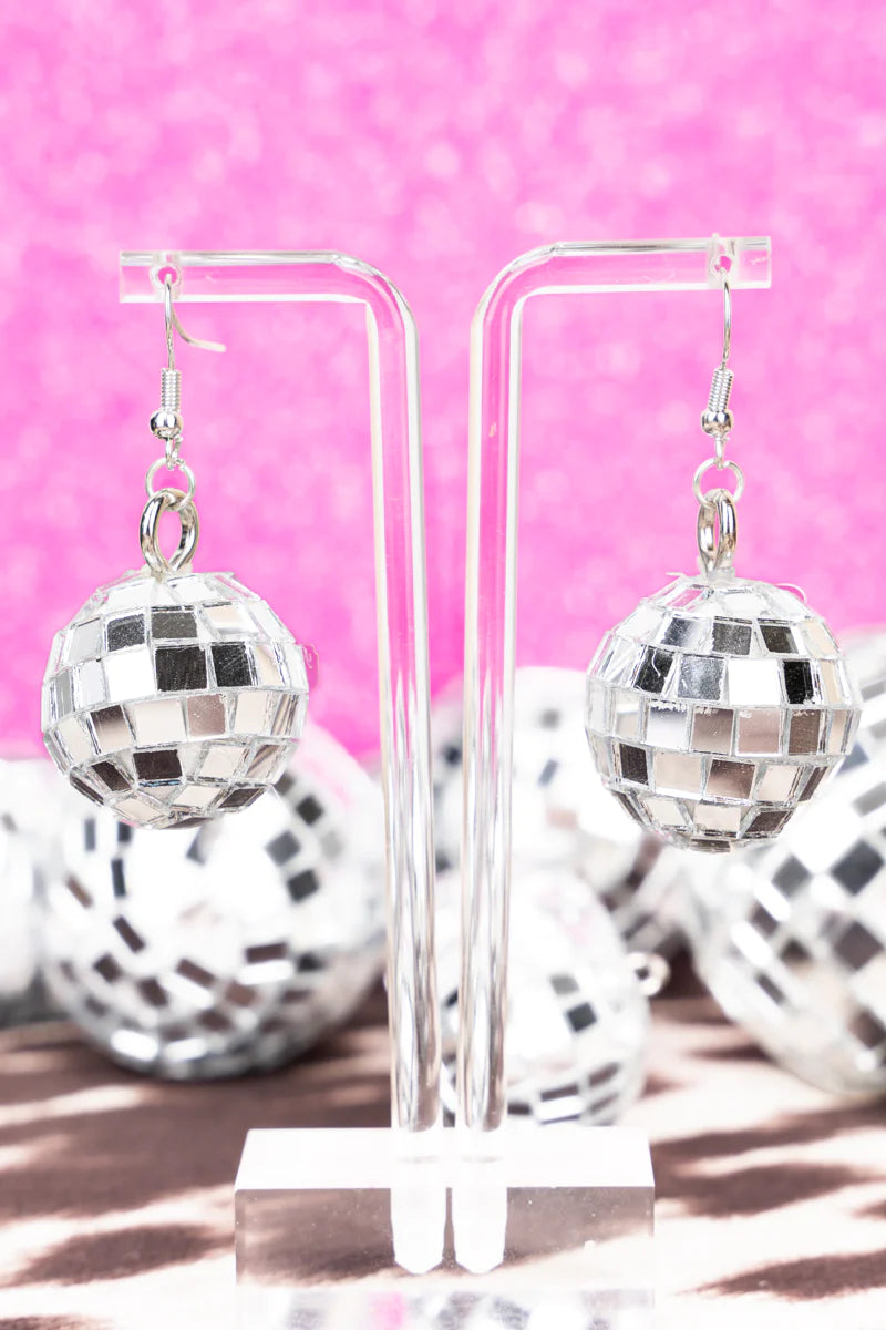 CLEAR DISCO QUEEN EARRINGS